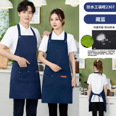 批发挂脖工装呢男女防水围裙<b class='q'>服</b>务员餐饮业【定制款-不做散货】20件起
