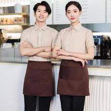 批发男女同款简约百搭舒适亲肤<b class='q'>服务员</b>服可定制logo餐饮奶茶咖啡<b class='q'>工作服</b>