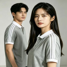 批发【现货】<b class='q'>外贸出口</b>a迪三叶纯版纯色男女polo衫翻领T恤仿棉210克