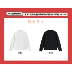 批发280克 重磅秋冬双面磨毛 德绒半高领保暖宽松男女款长袖上衣