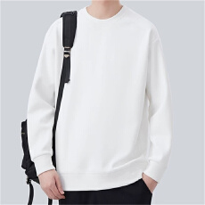 批发320克 仿棉迪桑棉小落肩薄款圆领拼肩款男士空白宽松卫衣 