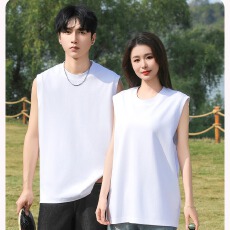 批发260克 凉感防晒吸湿速干防紫外线宽松运动休闲男女款无袖背心T恤