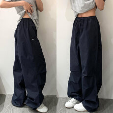 批发二种裤长--藏青色速干工装裤女<b class='q'>春</b>夏季2026新款休闲阔腿美式运动裤