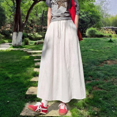 批发白色高腰抗皱速干工装半身<b class='q'>裙</b>女2026夏季新款小个子中长款a字<b class='q'>伞</b><b class='q'>裙</b>