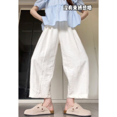 批发日系奶奶裤女夏季薄款2026新款高腰阔腿小个子九分哈伦奶芙萝卜裤