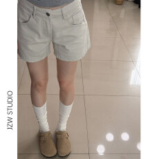 批发美式复古奶茶色阔腿<b class='q'>短裤</b>女夏季新款休闲百搭工装风宽松低腰<b class='q'>牛仔</b>裤