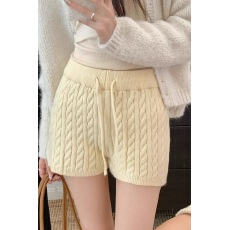 批发原版面料毛线针织阔腿短裤秋冬季外穿松紧高腰显瘦休闲<b class='q'>百搭</b>