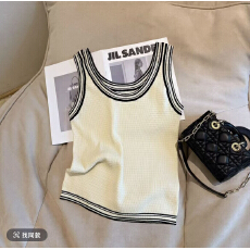 批发【豆子推荐】春季简约<b class='q'>百搭</b>针织吊带无袖背心时尚显瘦