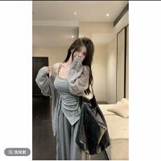 批发【HuiHui】新款复古风格纹吊带<b class='q'>上衣</b>短款<b class='q'>外套</b>阔腿裤慵懒套装