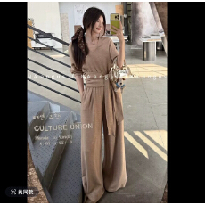 批发今年<b class='q'>夏</b>季绑带上衣+长裤套装#3170爆款气质御姐温柔风穿搭一整套