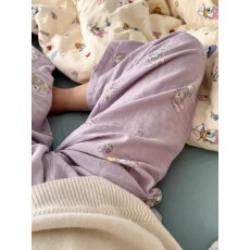 批发网红ins风睡衣女长裤棉春秋季新款韩版家居服官方