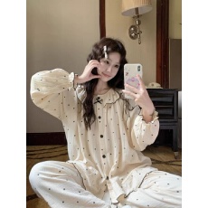 网红风睡衣女2026年春秋韩版长袖长裤家居服官方