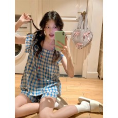 网红ins风2026年夏季睡衣女新款小清新家居服官方