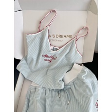 夏季新款睡衣女性感网红风吊带短裤家居服套装