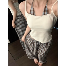 批发2026年夏季新款睡衣女带胸垫网红风家居服套装