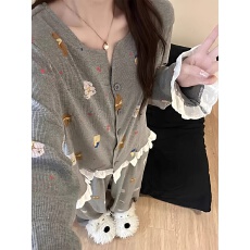 批发2026年春秋新款睡衣女网红风韩版长袖长裤家居服套装