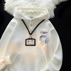 批发薄款/加绒【华棉复合牛奶丝/银狐绒】美式<b class='q'>连帽卫衣</b>女