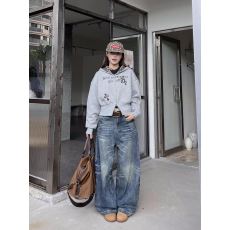 批发薄款/加绒【华棉复合牛奶丝/银狐绒】美式翻领豹纹<b class='q'>卫衣</b>女