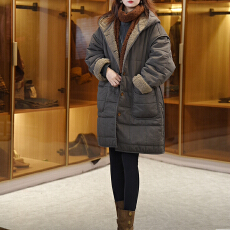 批发官图 双面可穿毛毛外套秋冬新款时尚宽松慵懒百搭中长款开衫棉服