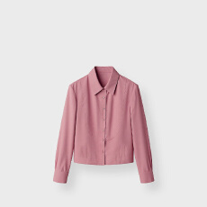 批发官图 韩系简约风polo领单排扣<b class='q'>长袖</b>衬衫2026春秋新款时尚<b class='q'>外</b>搭上衣