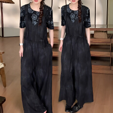 批发官图 时尚<b class='q'>复古</b>高腰垂感背带裤女2026夏季韩系设计感宽松直筒长裤