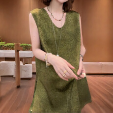 批发官图 设计感极简风龟裂纹无袖上衣夏季新款优雅碎花<b class='q'>休闲裤</b>两件套
