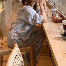 批发官图 春秋款休闲运动连帽抽绳长袖<b class='q'>外套</b>阔腿裤修身透气气质两件套