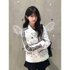 批发【原版布料双线格锦纶】波点印花白色立领防晒衣女防晒服薄外套