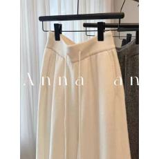 批发米白色软糯羊毛休闲直筒<b class='q'>裤</b>2025秋季慵懒垂感拖地长<b class='q'>裤</b>