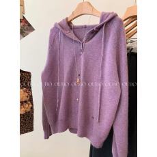 批发御寒+时髦一个不落下~连帽红色<b class='q'>毛衣</b>慵懒风针织衫内搭上衣