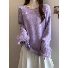 批发<b class='q'>超</b>好看立体蝴蝶针织衫漂亮毛衣女2025秋冬新款<b class='q'>大码</b>胖mm水貂绒上衣