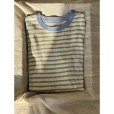 批发欧货漂亮蓝色条纹薄款<b class='q'>羊绒衫</b><b class='q'>女</b>春夏舒适透气打底T恤