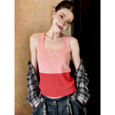 批发慵懒风拼色圆领毛衣女秋2026新款复古套头针织衫上衣