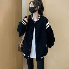 批发冬季夹克棒球服<b class='q'>外套</b>女秋冬装2025新款<b class='q'>休闲</b>宽松小个子加绒开衫上衣