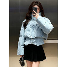 批发韩版通勤长袖宽松小香风2026春秋季女高级感加厚高领<b class='q'>短款</b>棉服外套