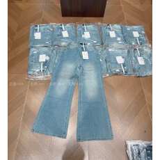 批发血色樱桃筒喇阔腿牛仔裤春夏新款美式水洗复古中腰百搭休闲裤子女