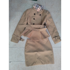 批发独特<b class='q'>职业</b>套装女装秋冬季气质名媛英伦风收腰短风衣外套半裙两件套