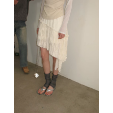 批发popchrio◆别致不规则百褶雪纺蕾丝<b class='q'>半身裙</b>小个子甜美a字短裙子女