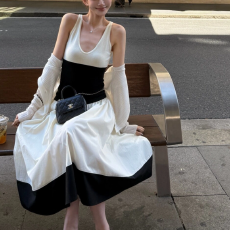 批发法式裙子女夏季两件套连衣裙感套装连身小香风长裙子