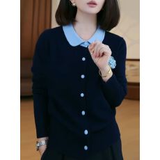 批发秋冬新款花朵假两件翻领<b class='q'>针织</b><b class='q'>开衫</b>垂感中<b class='q'>长款</b>半身裙