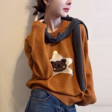 批发五角星小熊刺绣针织衫女<b class='q'>欧洲站</b>2025冬装<b class='q'>新款</b>欧货女装时尚打底衫潮