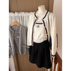 批发学院风针织开衫搭配吊带裙<b class='q'>套装</b>显瘦百搭春秋新款女装两件套
