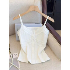 批发法式蕾丝花边吊带背心外穿女2026夏大码胖mm外搭开衫内搭打底上衣