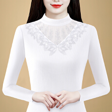 批发实拍 冬季新款长袖<b class='q'>打底衫</b>女烫钻修身显瘦遮肉上衣时尚气质<b class='q'>妈妈</b>装