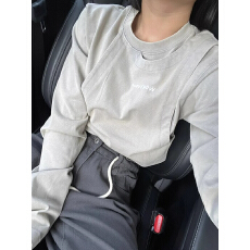 批发美式复古辣妹修身正肩长袖T恤女新款春秋季薄款<b class='q'>潮</b>牌短款上衣