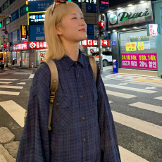 批发格子衬衫'流浪诗人'薄外套vintage做旧感复古男<b class='q'>女</b>慵懒