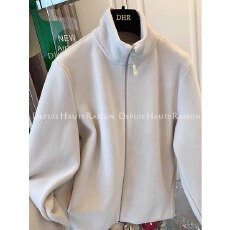 批发原版布料特大码240斤韩版宽松立领拉链双面绒<b class='q'>外套女</b>