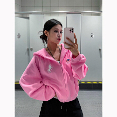 批发320g纯棉华棉原版做工美式高街数字刺绣连帽卫衣<b class='q'>男</b>女宽松潮外套秋