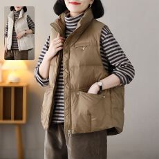 批发特大码200斤大口袋羽绒棉服马甲女冬季背心<b class='q'>胖</b><b class='q'>mm</b>欧货宽松外穿马夹