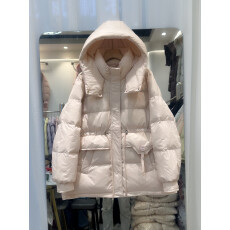 批发<b class='q'>特价</b>白鸭绒小个子<b class='q'>羽绒服</b>女中长款2025冬季新款韩版宽松收腰外套潮